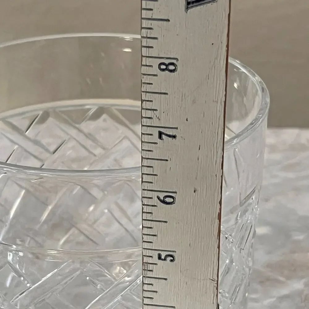 Ralph Lauren Lattice Glass Crystal Ice Bucket Rare Discontinued Signed